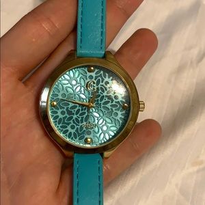 Turquoise and gold watch
